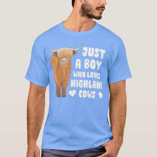 T-shirt Juste un garçon qui aime la vache écossaise Highla