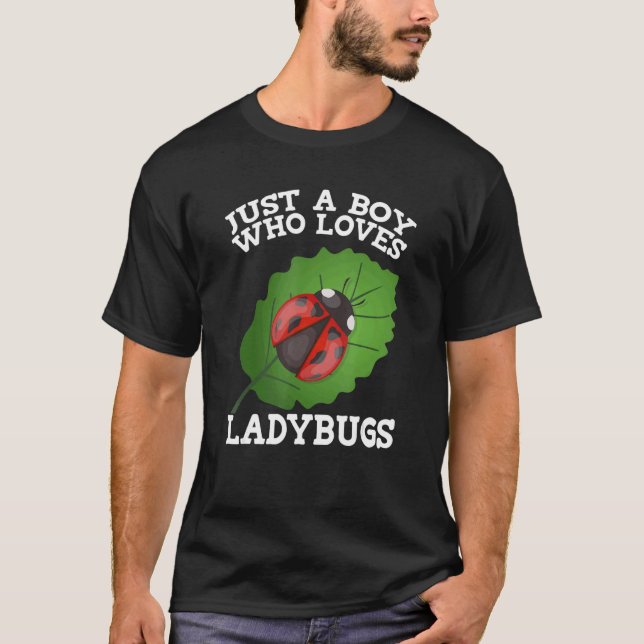 T-shirt Juste un garçon qui aime Ladybugs Ladybug (Devant)