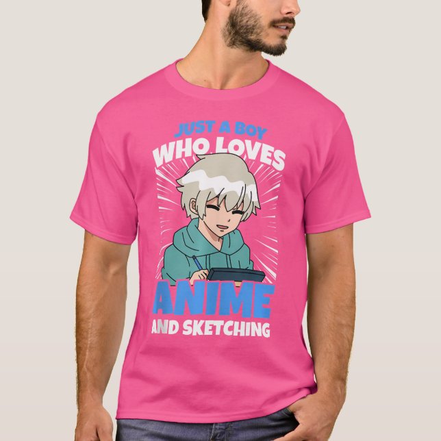 T-shirt Juste Un Garçon Qui Aime L'Anime Et Qui Croque Des (Devant)