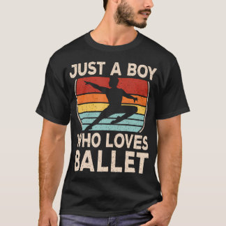 T-shirt Juste Un Garçon Qui Aime Le Ballet Rétro Ballerino