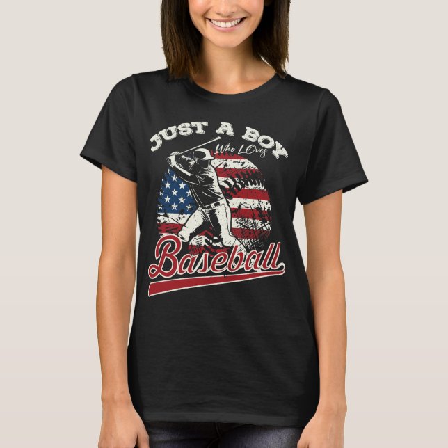 T-shirt Juste un garçon qui aime le baseball Femmes (Devant)