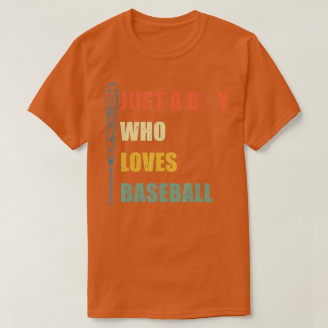 T-shirt Juste Un Garçon Qui Aime Le Baseball Retro Classe  (Design devant)