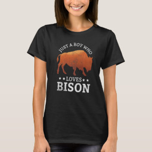 T-shirt Juste Un Garçon Qui Aime Le Bison Vintage Bison No