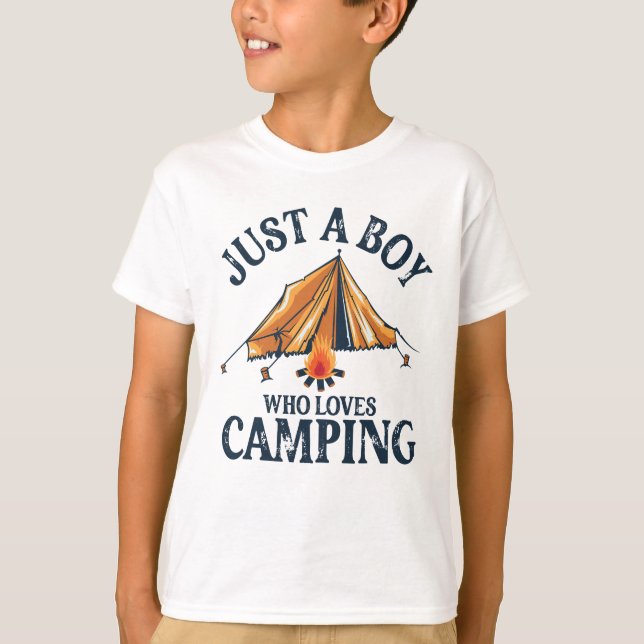 T-shirt Juste un garçon qui aime le camping (Devant)