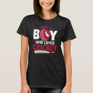 T-shirt Juste un garçon qui aime le cricket Joueurs de cri