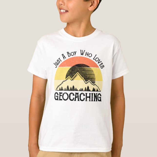 T-shirt Juste Un Garçon Qui Aime Le Géocaching (Devant)