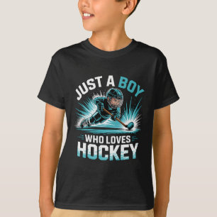 T-shirt Juste un garçon qui aime le hockey _2 
