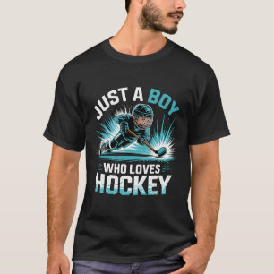 T-shirt Juste un garçon qui aime le hockey _2 