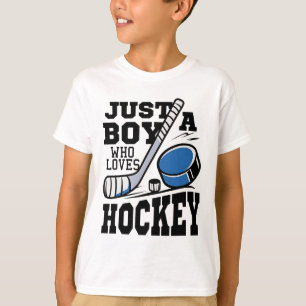 T-shirt Juste un garçon qui aime le hockey amateur de hock