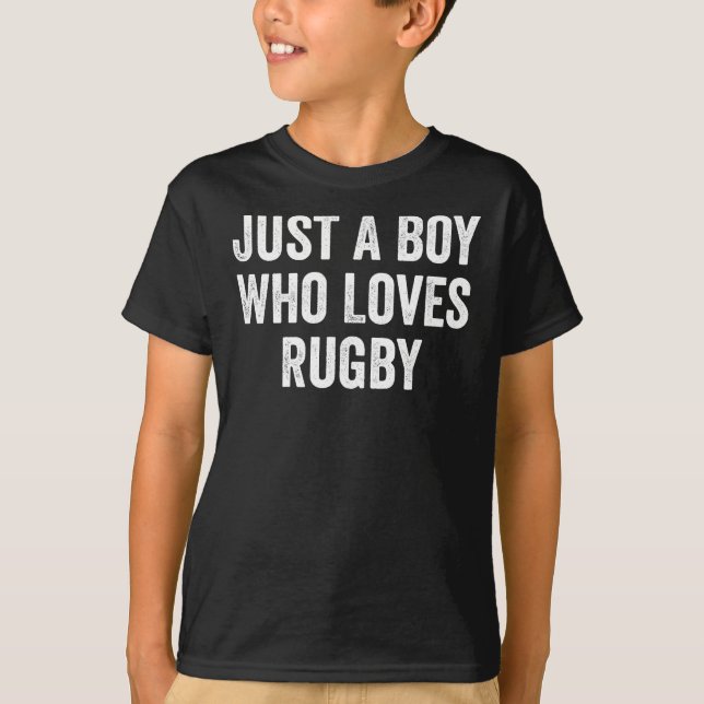 T-shirt Juste un garçon qui aime le joueur de rugby (Devant)