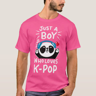 T-shirt Juste Un Garçon Qui Aime Le K-Pop Panda Kpop Shirt