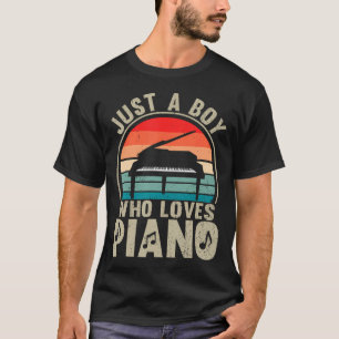 T-shirt Juste Un Garçon Qui Aime Le Piano Droit Pianiste