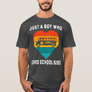 T-shirt Juste un garçon qui aime l'école Bus 1