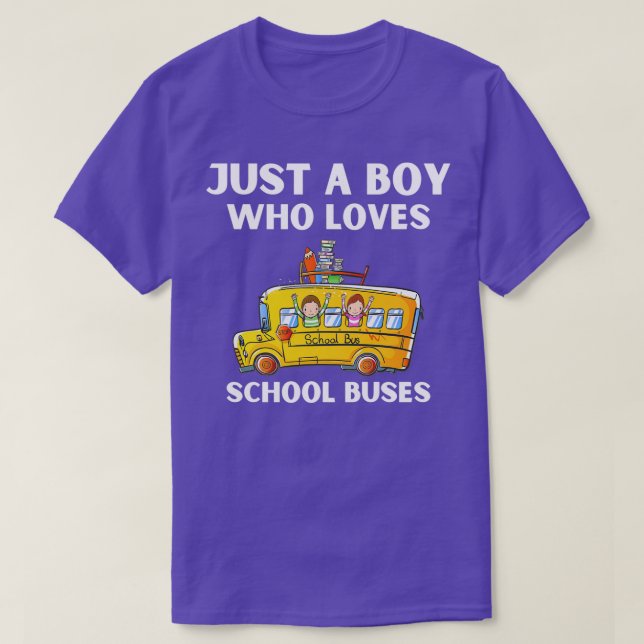 T-shirt Juste Un Garçon Qui Aime L'École Bus 10 (Design devant)