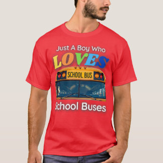 T-shirt Juste un garçon qui aime l'école Bus 100 jour de l