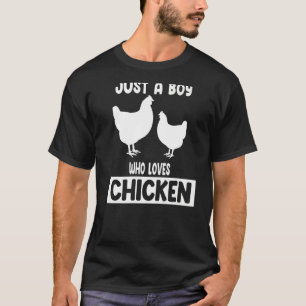 T-shirt juste un garçon qui aime l'élevage de poulets Prem