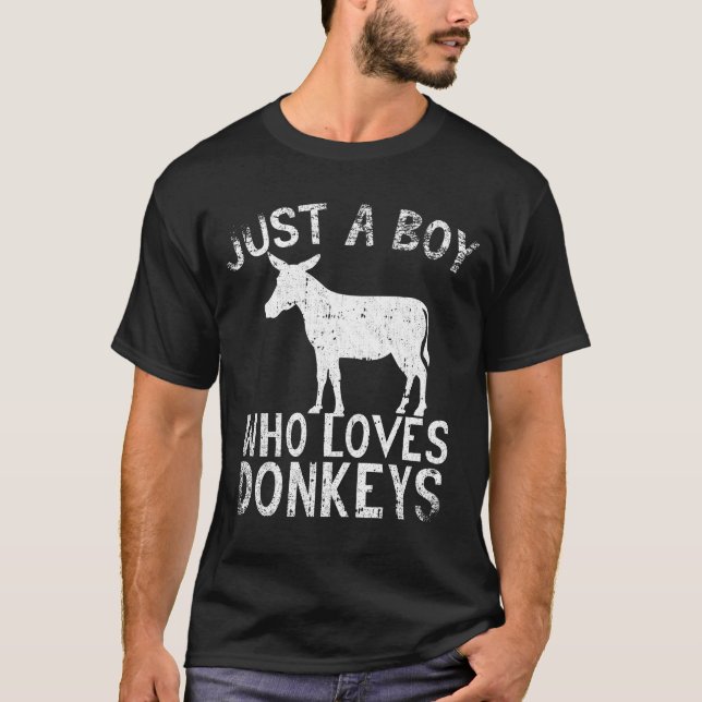 T-shirt Juste un garçon qui aime les ânes (Devant)