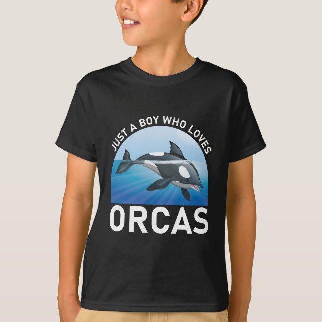 T-shirt Juste un garçon qui aime les baleines orques (Devant)