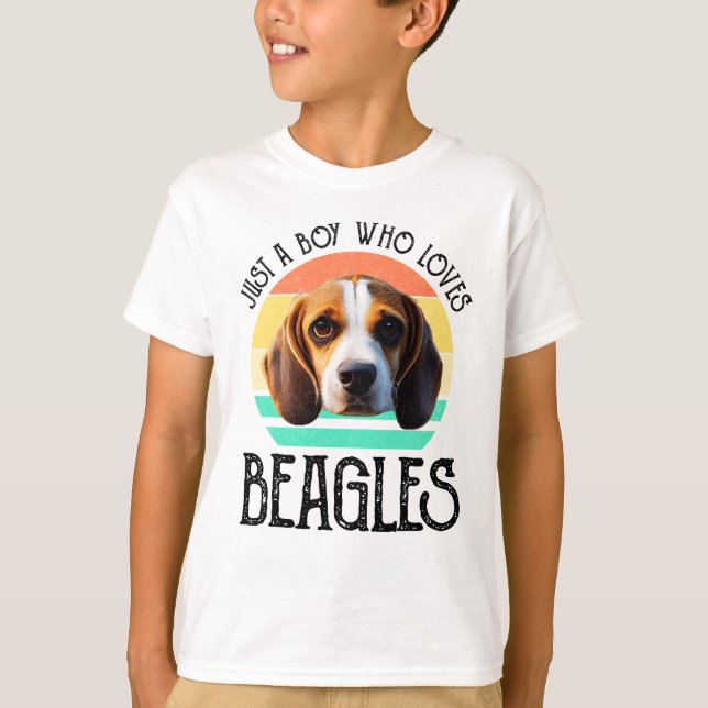T-shirt Juste un garçon qui aime les Beagles (Devant)