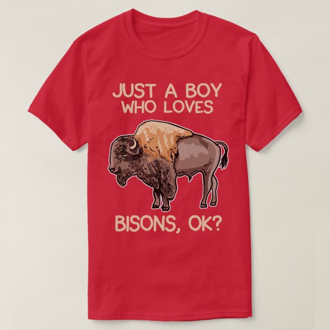 T-shirt Juste un garçon qui aime les bisons (Design devant)