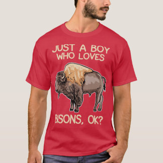 T-shirt Juste un garçon qui aime les bisons