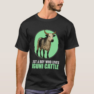 T-shirt Juste un garçon qui aime les bovins Nguni Taureau