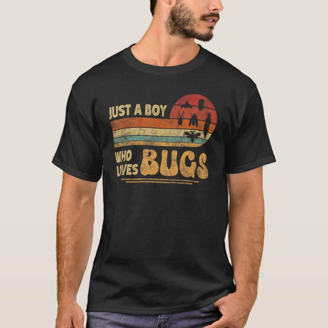 T-shirt Juste Un Garçon Qui Aime Les Bugs Retro Bugs Insec (Devant)