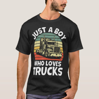 T-shirt Juste Un Garçon Qui Aime Les Camions - Enfants Con