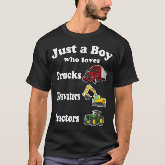 T-shirt Juste Un Garçon Qui Aime Les Camions Excavatrices