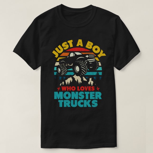 T-shirt Juste Un Garçon Qui Aime Les Camions Monster Pour  (Design devant)
