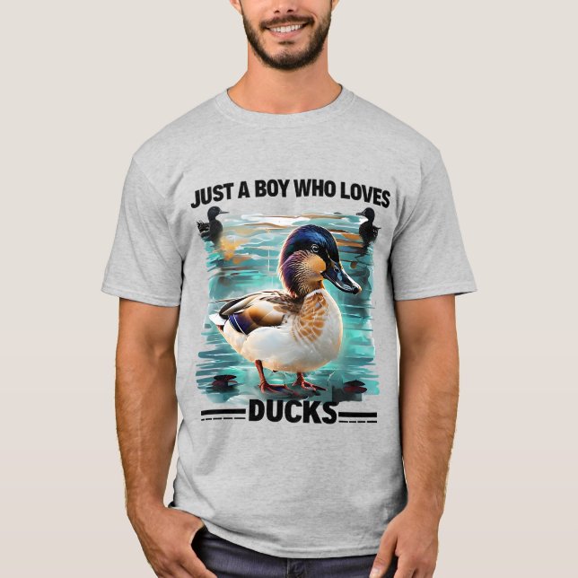 T-shirt Juste un garçon qui aime les canards - Amoureux du (Devant)