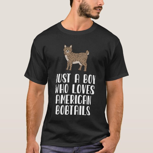T-shirt Juste Un Garçon Qui Aime Les Chats Bobtail América (Devant)