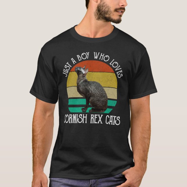 T-shirt Juste un garçon qui aime les chats Cornish Rex (Devant)