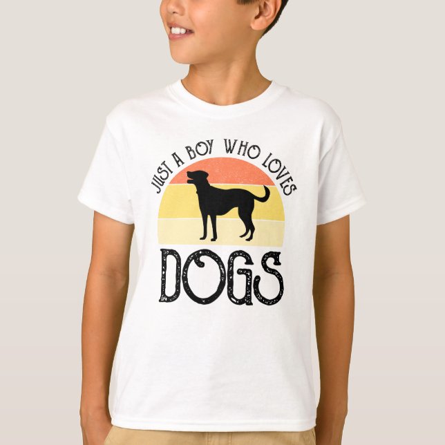 T-shirt Juste un garçon qui aime les chiens (Devant)