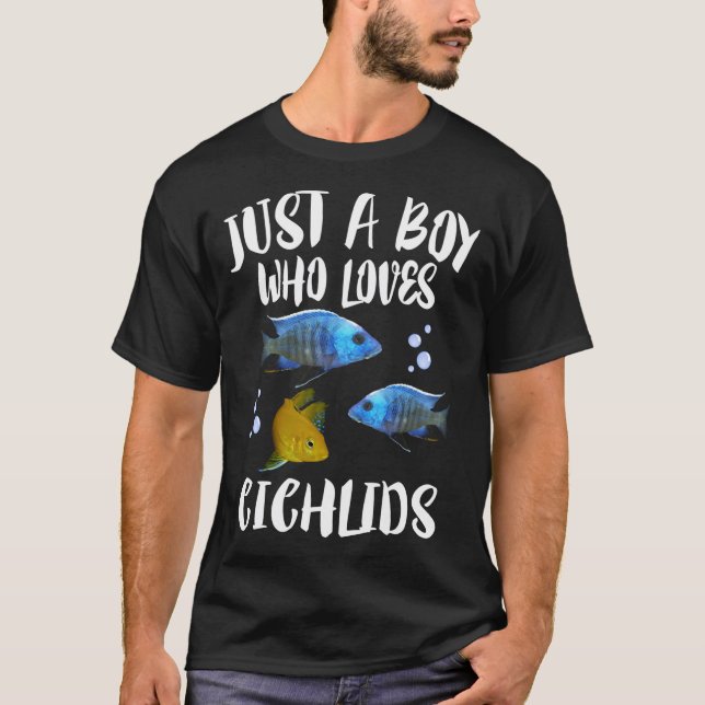 T-shirt Juste Un Garçon Qui Aime Les Cichlids Poisson Cade (Devant)