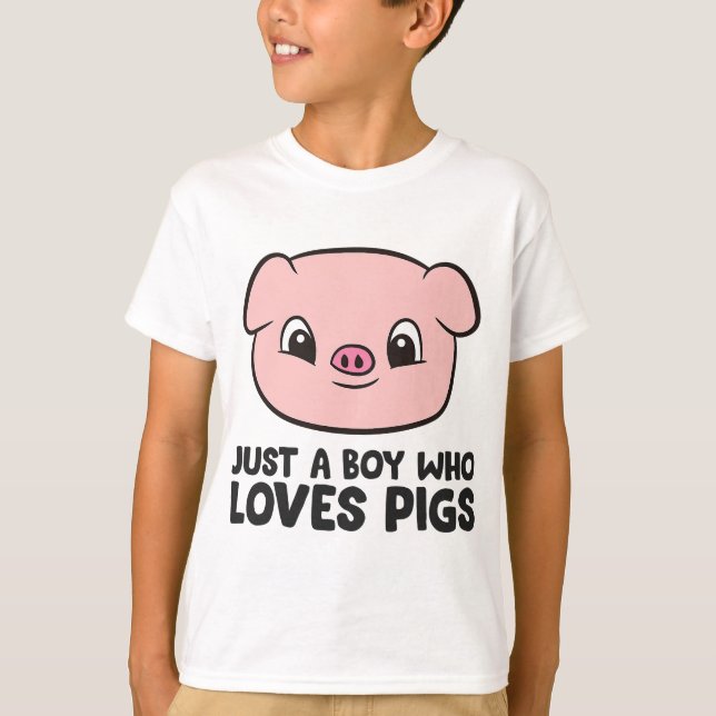 T-shirt Juste un garçon qui aime les cochons (Devant)