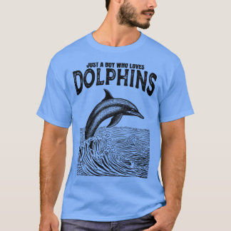 T-shirt Juste un garçon qui aime les dauphins