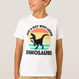 T-shirt Juste un garçon qui aime les dinosaures