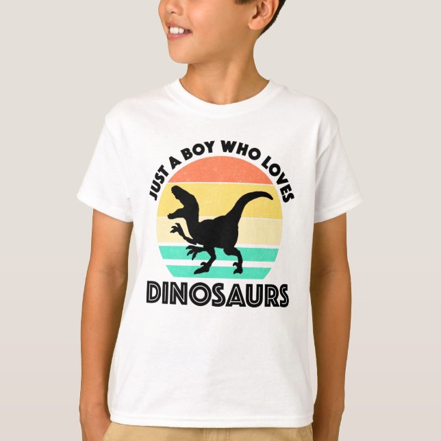 T-shirt Juste un garçon qui aime les dinosaures (Devant)