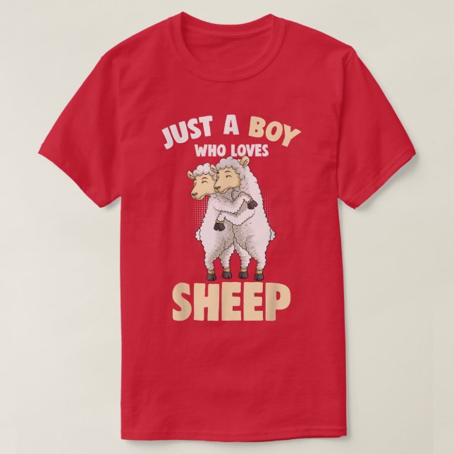 T-shirt Juste un garçon qui aime les éleveurs de moutons (Design devant)