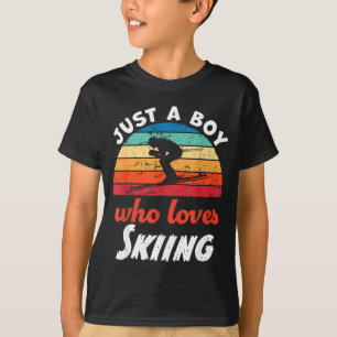 T-shirt Juste un garçon qui aime les enfants qui skient ga