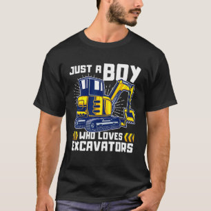 T-shirt Juste Un Garçon Qui Aime Les Excavateurs Construct