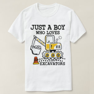 T-shirt Juste Un Garçon Qui Aime Les Excavateurs Construct