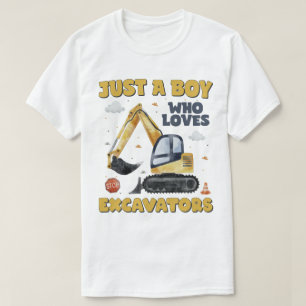 T-shirt Juste Un Garçon Qui Aime Les Excavateurs Construct