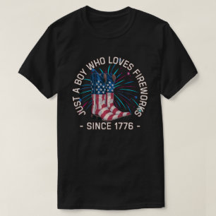 T-shirt Juste un garçon qui aime les feux d'artifice depui