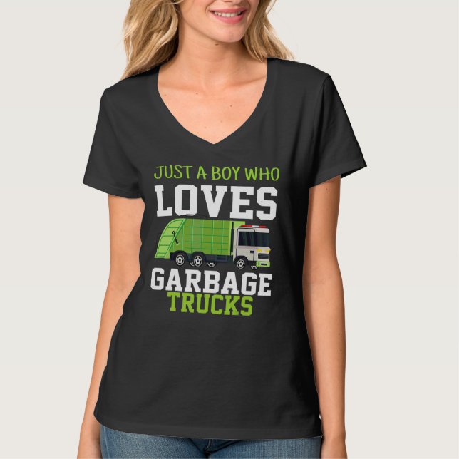 T-shirt Juste Un Garçon Qui Aime Les Garbage Trucks Garbag (Devant)