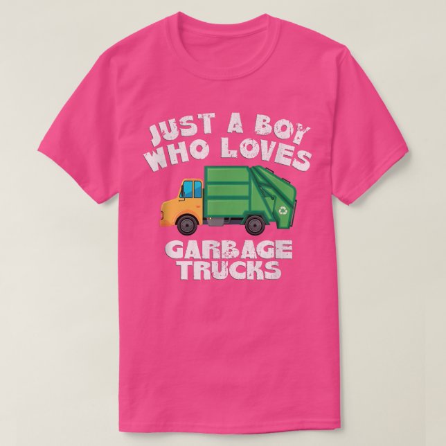 T-shirt Juste Un Garçon Qui Aime Les Garbage Trucks Garçon (Design devant)