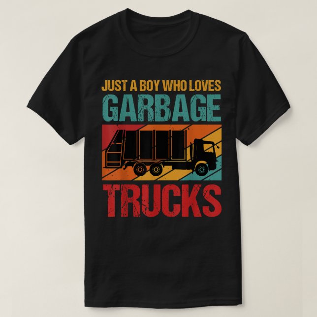T-shirt Juste Un Garçon Qui Aime Les Garbage Trucks Vêteme (Design devant)