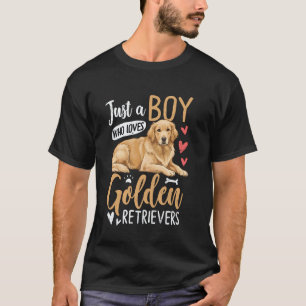 T-shirt Juste Un Garçon Qui Aime Les Golden Retrievers