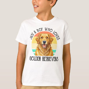 T-shirt Juste un garçon qui aime les Golden Retrievers
